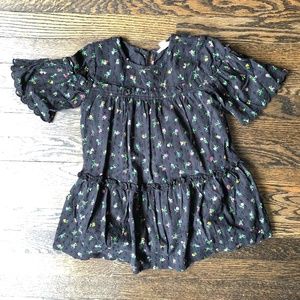 J. CREW Swiss Dot Cotton Flowered Girls Dress 4Y